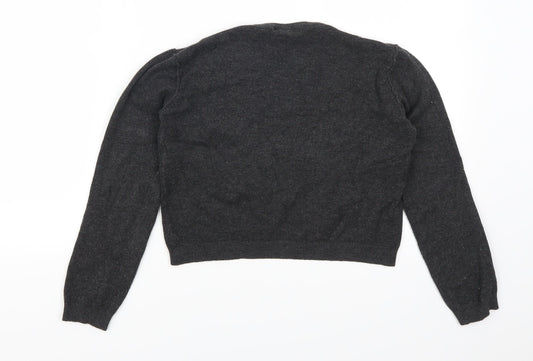 Pull & Bear Womens Grey Pullover Jumper Size L - Cropped
