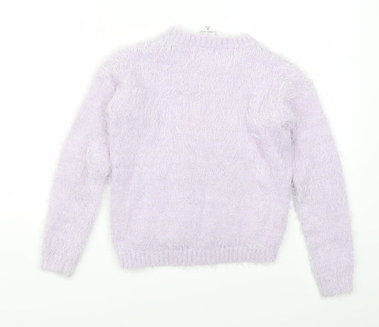 Preworn Womens Purple Pullover Jumper Size M - Star