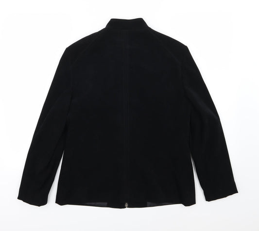 EWM Womens Black Velour Jacket Size 12