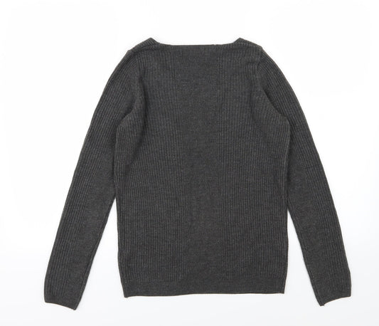Marks and Spencer Womens Grey Knit Pullover Jumper Size 8