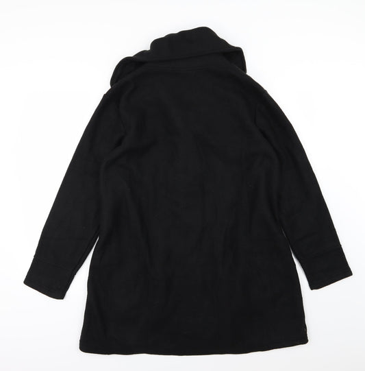 Preworn Womens Black Fleece Overcoat Coat Size 16