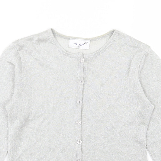 Etam Womens Ivory Knit Cardigan Jumper Size 10