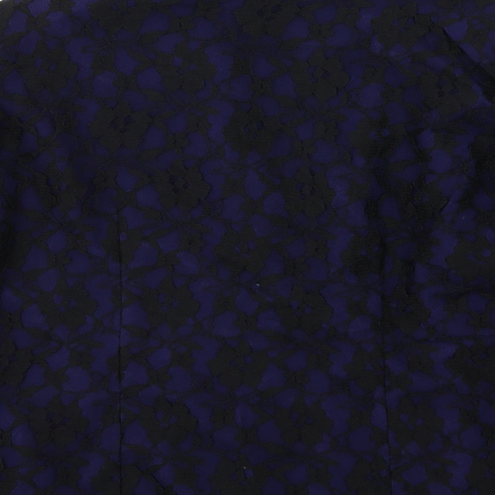 Innocence Womens Blue Floral Jacket Blazer Size 12