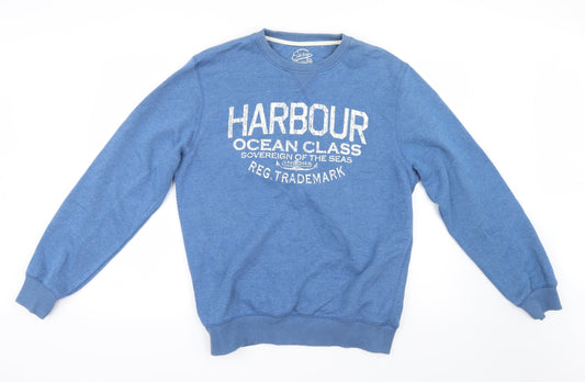 Easy Mens Blue Pullover Jumper Size M