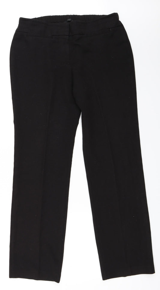 Preworn Womens Black Trousers Size 14 L32 in