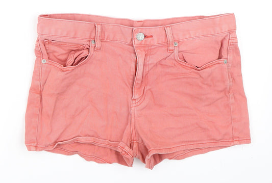 Uniqlo Womens Pink Denim Hot Pants Shorts Size 27 in