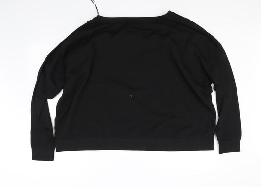 lenx Womens Black Pullover Jumper Size 18