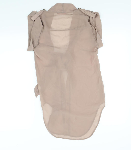 Krisp Womens Beige Basic Blouse Size 8