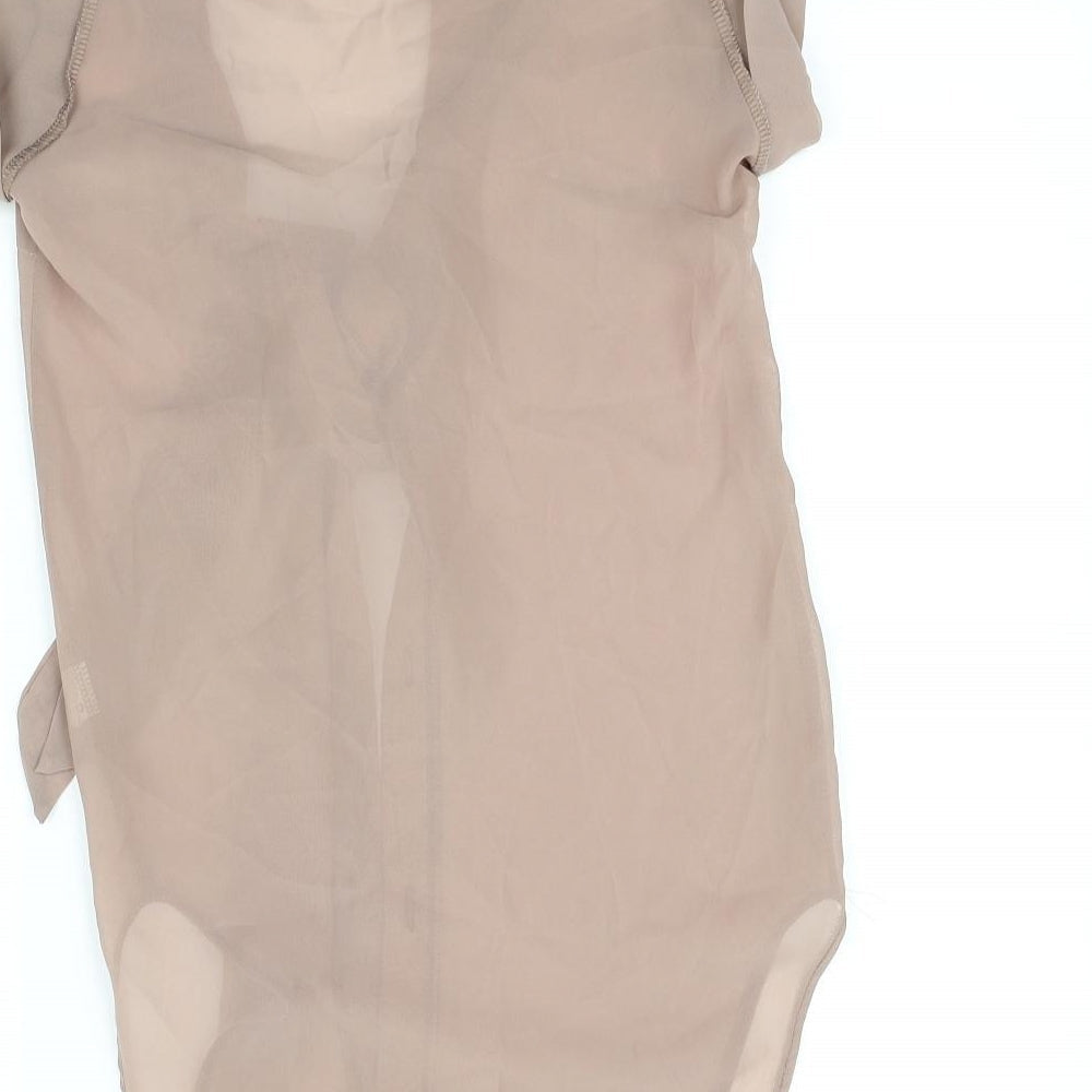 Krisp Womens Beige Basic Blouse Size 8