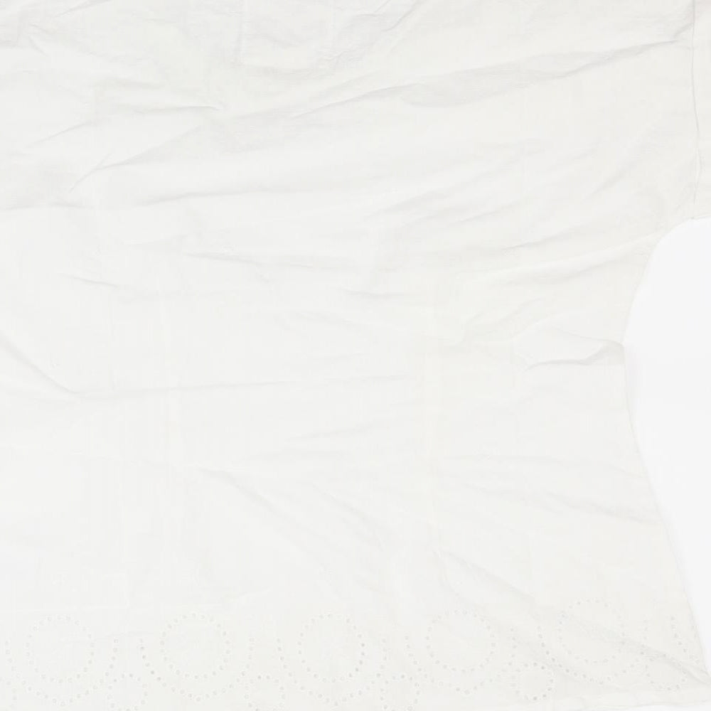 Preworn Womens White Basic T-Shirt Size 12