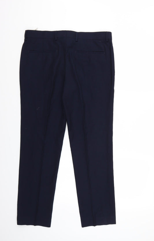 Topman Womens Blue Cropped Trousers Size 32 L28 in