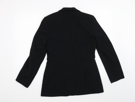 NEXT Womens Black Striped Jacket Suit Jacket Size 8