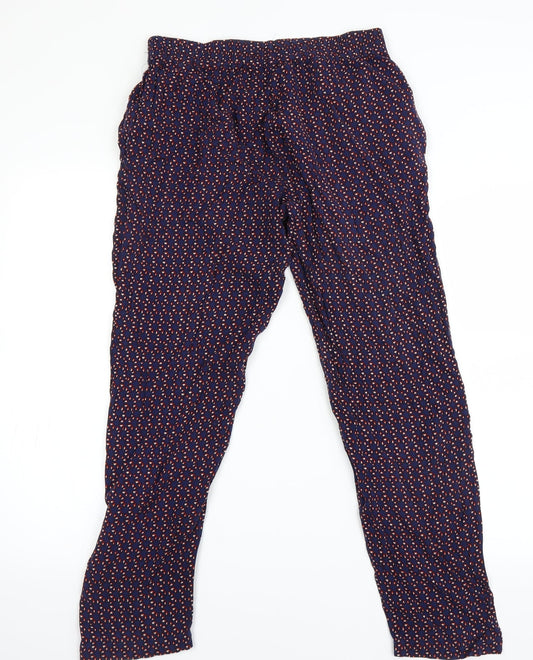 NEXT Womens Blue Argyle/Diamond Chino Trousers Size 10 L28 in