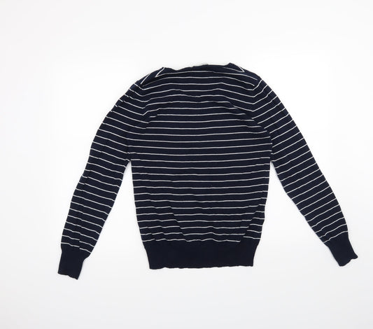 Burdale Knitwear Womens Blue Striped Pullover Jumper Size 12