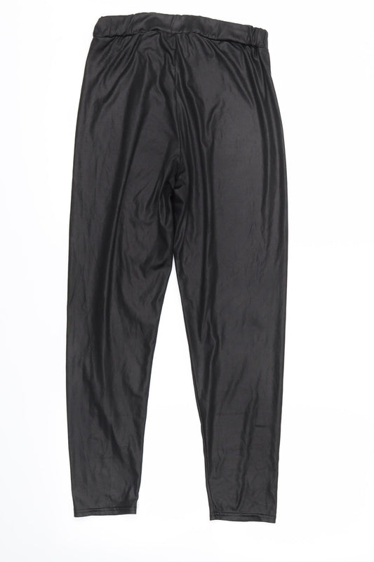 Boohoo Womens Black Cropped Trousers Size 10 L23 in