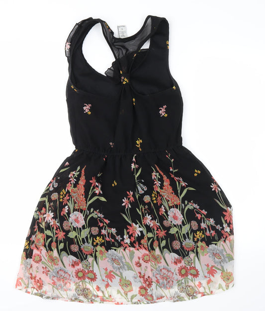 American Rag Cie Womens Black Floral Tank Dress Size S