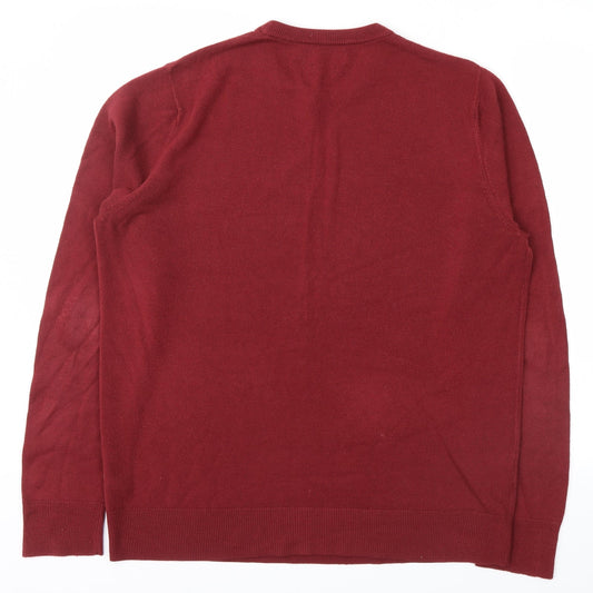 Atlantic Bay Mens Red Pullover Jumper Size L