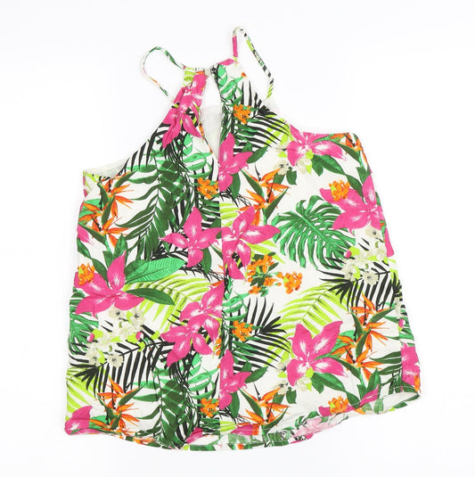 Miss E-vie Girls Multicoloured Floral Camisole Tank Size 12 Years