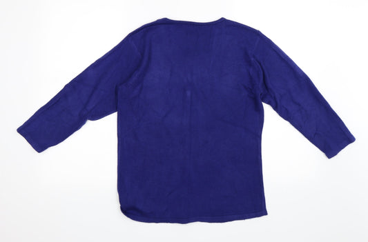BM Womens Blue Pullover Jumper Size S