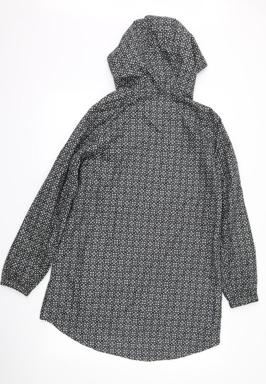 Marks and Spencer Womens Black Floral Anorak Coat Size S