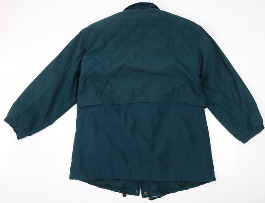 Canada Womens Green Overcoat Coat Size 14