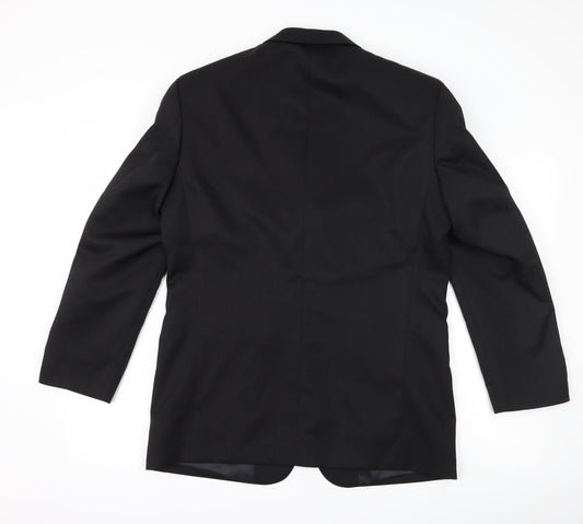 zantos Mens Black Jacket Suit Jacket Size 38