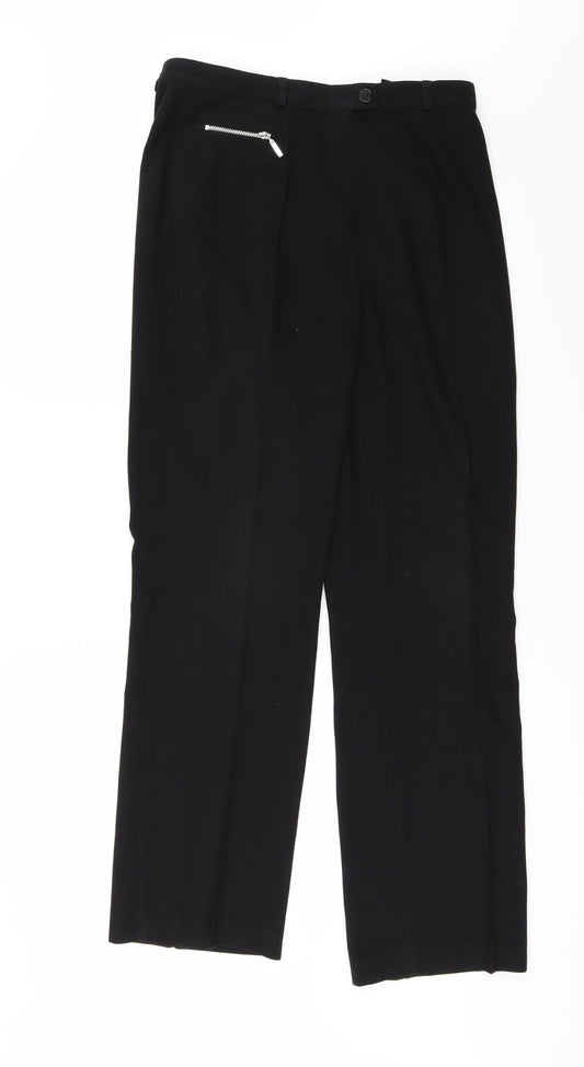 Marks and Spencer Womens Black Trousers Size 12 L28 in