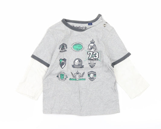 Timberland Boys Grey Basic T-Shirt Size 2 Years