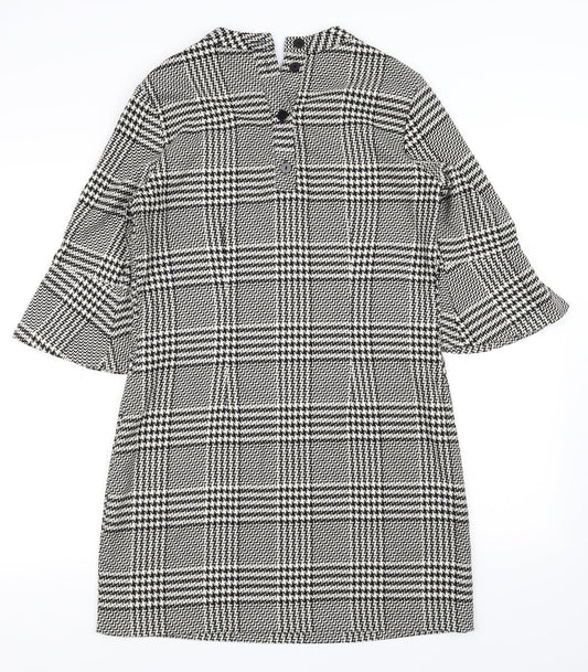 H&M Womens Black Gingham Bodycon Size 38