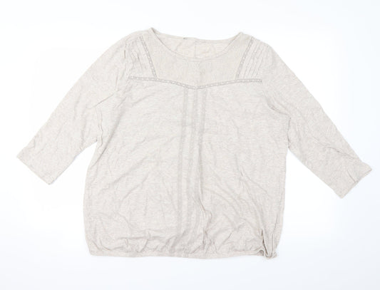 Preworn Womens Beige Pullover Sweatshirt Size 18