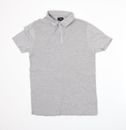 River Island Mens Grey Polo Size M