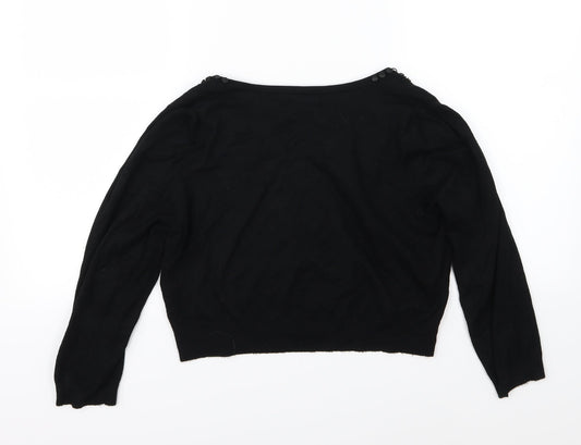 Debenhams Womens Black Knit Cardigan Jumper Size 14
