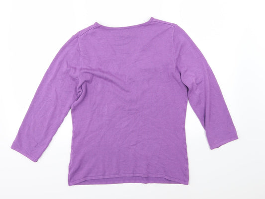 Stephen Y Womens Purple Knit Pullover Jumper Size M