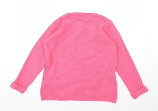 I Love You Womens Pink Knit Pullover Jumper Size S