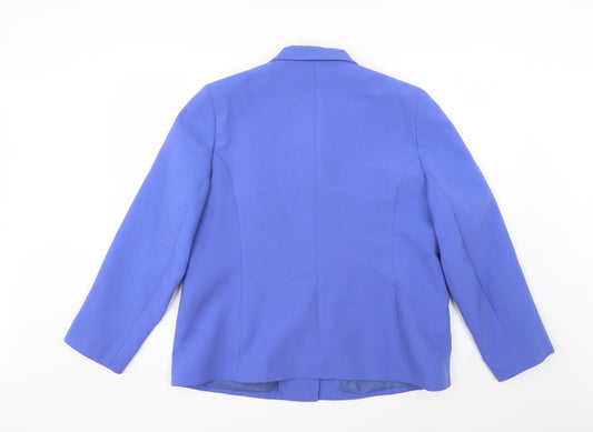 Extra Elegance Womens Blue Overcoat Coat Size 10