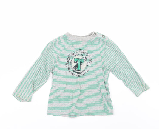 Timberland Boys Grey Striped Basic T-Shirt Size 2 Years