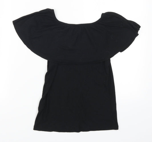 Lindex Girls Black Basic T-Shirt Size 9-10 Years