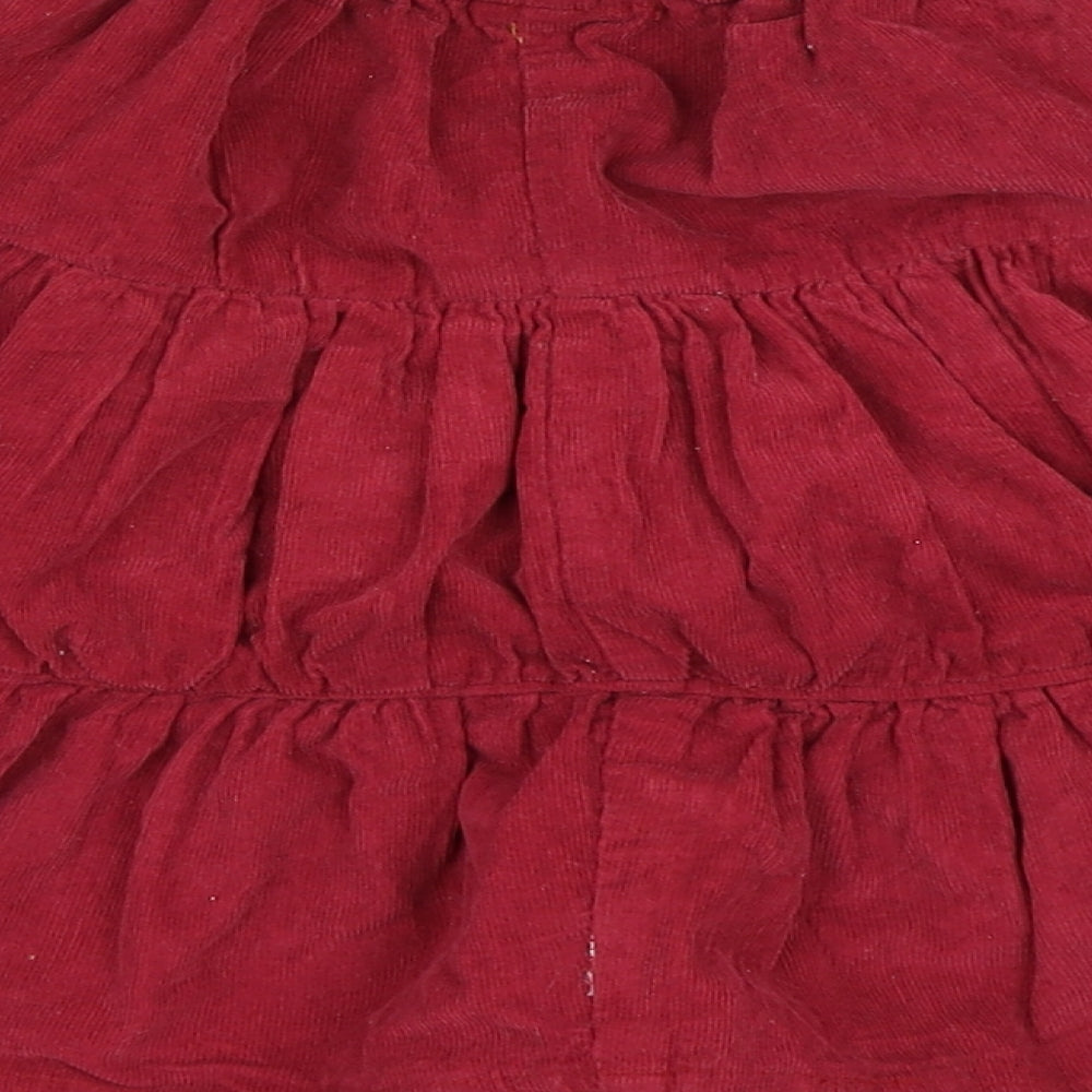 Senang Kids Girls Red Corduroy Skater Skirt Size L