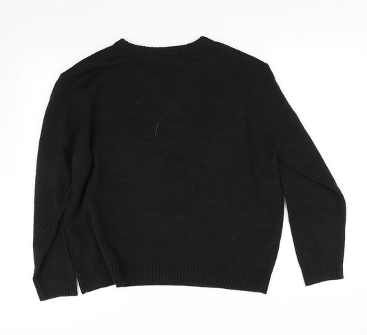 Divided Womens Black Pullover Jumper Size L