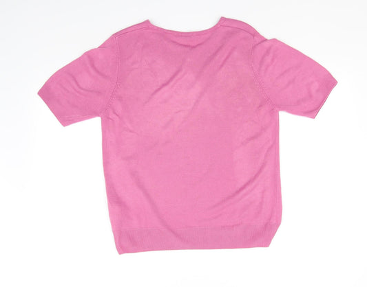 Marks and Spencer Womens Pink Basic T-Shirt Size 14