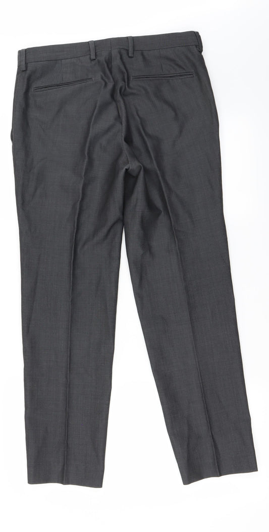 John Lewis Mens Grey Paisley Trousers Size 30 in L26 in