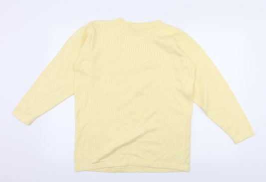 Marks and Spencer Womens Yellow Knit Pullover Jumper Size 8