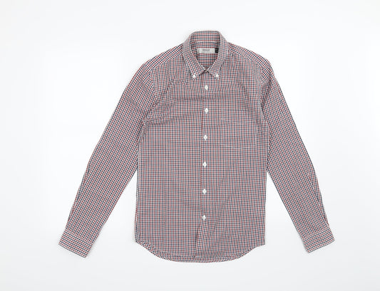 Topman Mens Red Check Button-Up Size XS