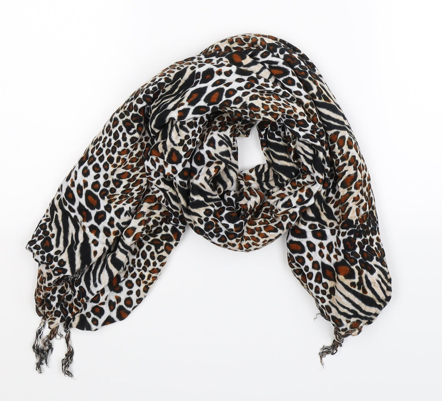 Preworn Womens Multicoloured Animal Print Knit Scarf