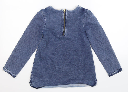 TU Girls Blue Denim Pullover Sweatshirt Size 7 Years