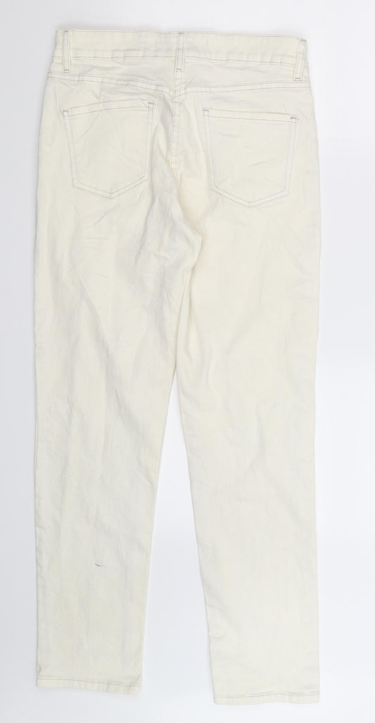 NEXT Womens White Denim Skinny Jeans Size 8 L30 in