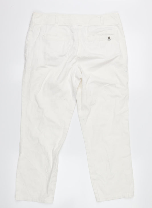 Wallis Womens White Microfibre Straight Jeans Size 10 L21 in