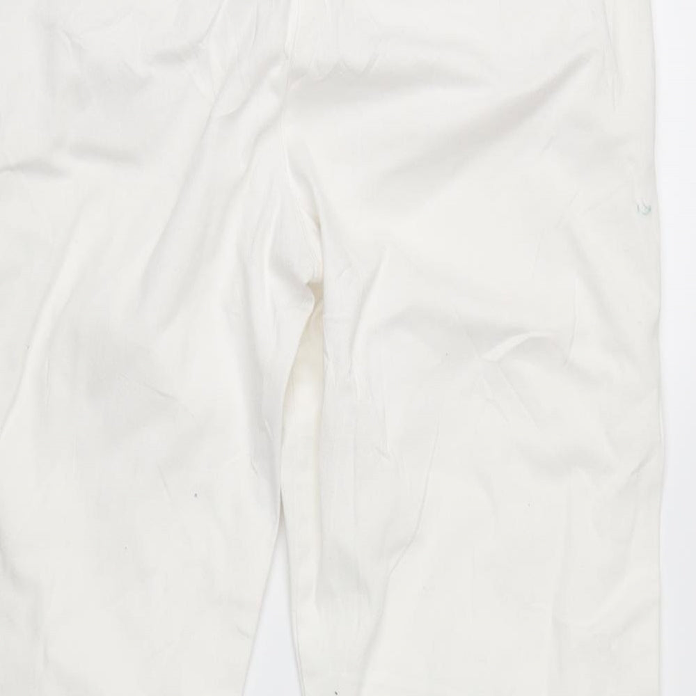 Wallis Womens White Microfibre Straight Jeans Size 10 L21 in