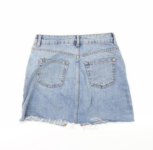Topshop Womens Blue Denim A-Line Skirt Size 6