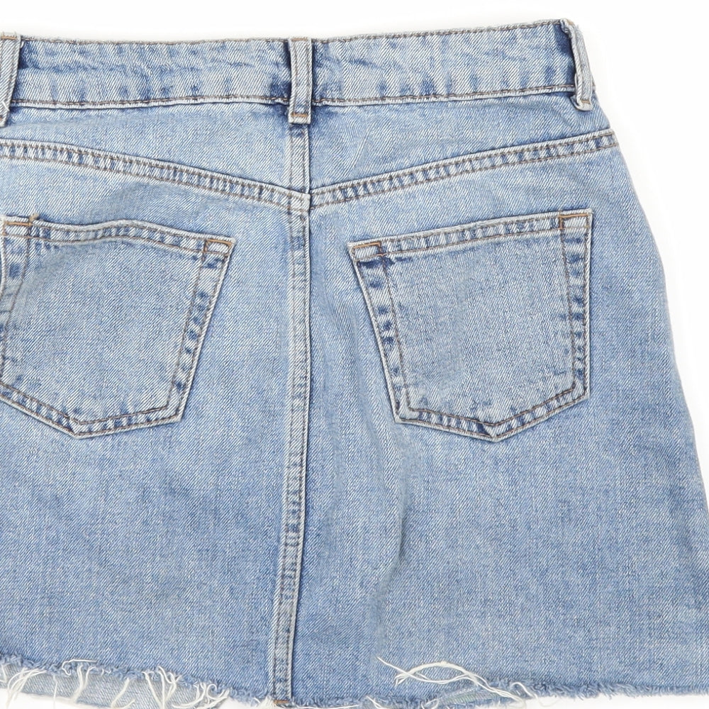 Topshop Womens Blue Denim A-Line Skirt Size 6